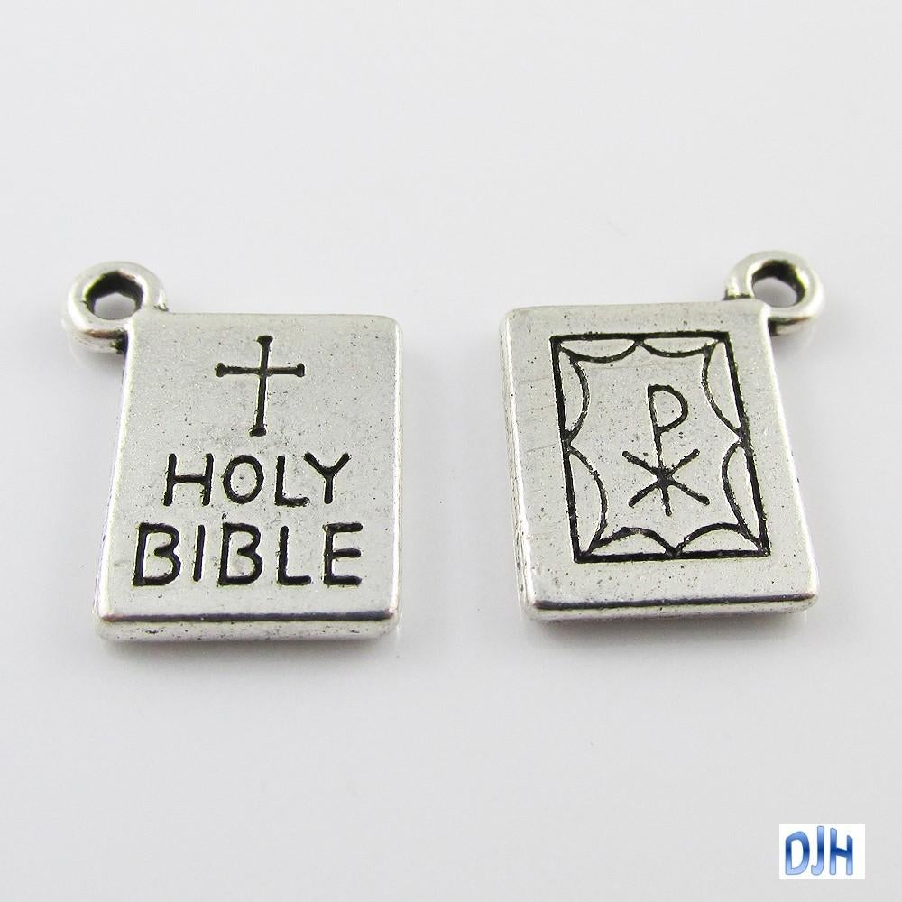 Bulk Holy Bible Charm Pendant Religion Christianity Chi Rho 14x11mm Select Qty