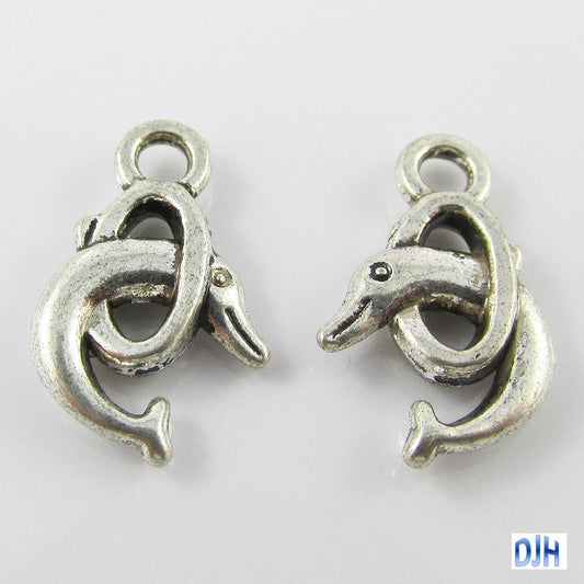 Bulk Performing Dolphin & Ring Charm Pendant Marine Animal 19x12mm Select Qty