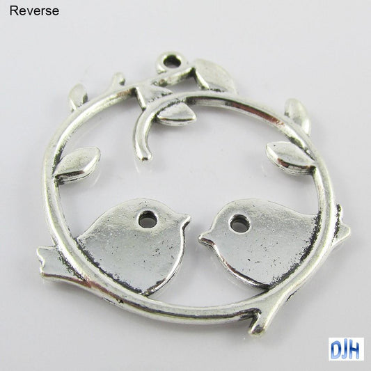 Love Birds Ring Charm Pendant 42.5x37mm Select Qty
