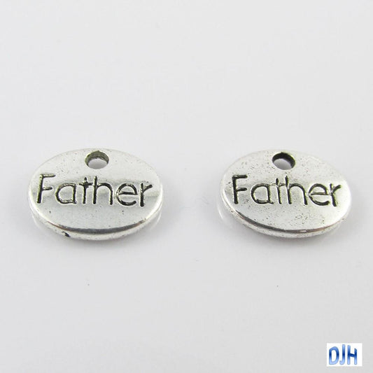 Bulk Father Charm Pendant Message Tag 12x9mm Select Qty