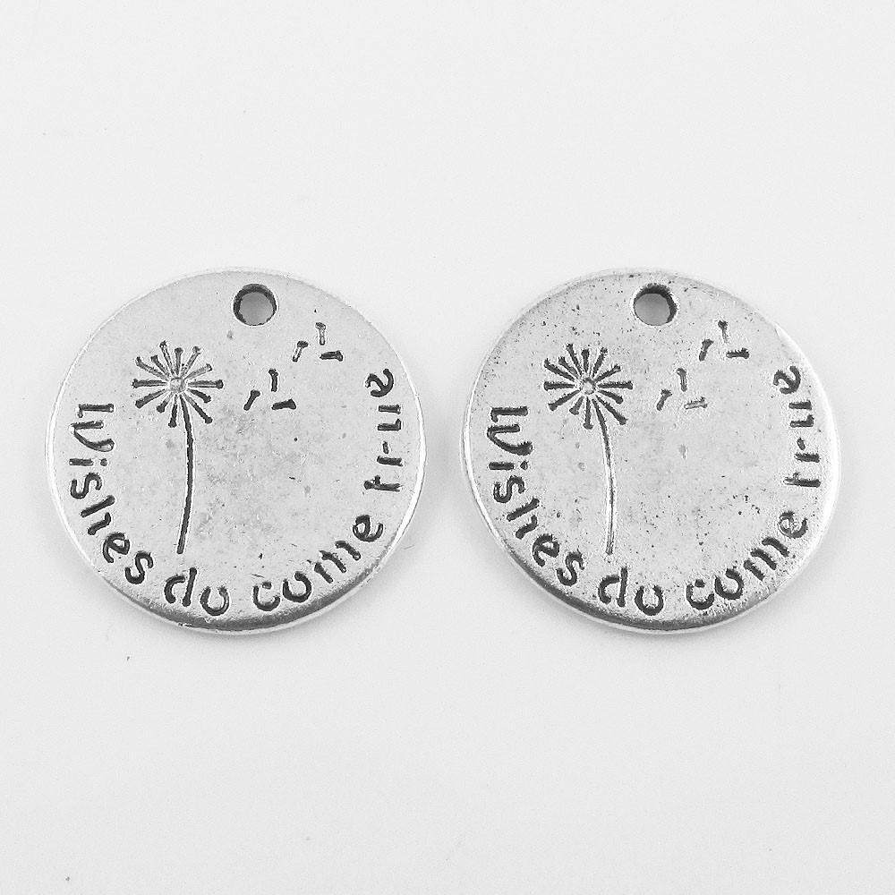 Bulk Wishes Do Come True Tag Charm Pendant Inspirational 20x20mm Select Qty