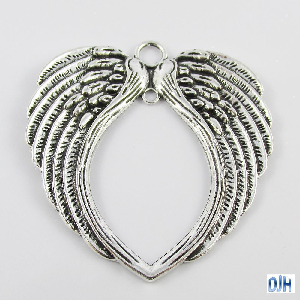 Bulk Double Angel Wing Heart Charm Pendant Love 69x66mm Select Qty