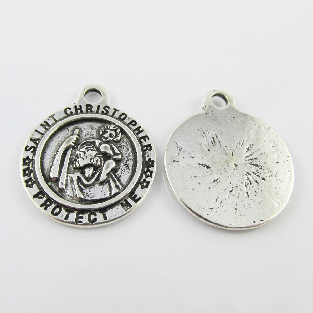 Bulk Saint Christopher Charm Pendant Religious Medallion 29x24mm Select Qty