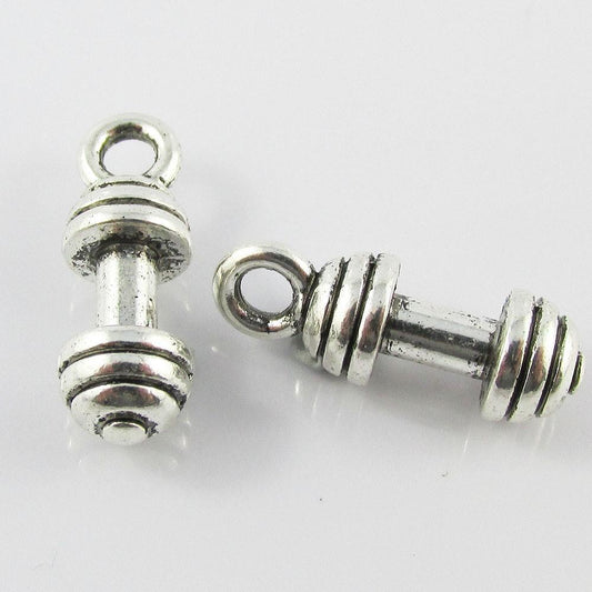 Bulk Dumbbell Charm Pendant Weight Lifting Barbell 20x7mm Select Qty