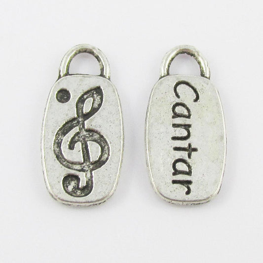 Bulk Treble Clef Music Note Charm Pendant Tag 21x10mm Select Qty