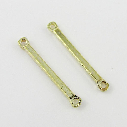 Bulk Bar Link Connector Charm Earring Link Alloy Gold Plate 26x3mm Select Qty