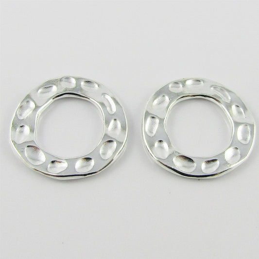 Bulk Round Dimpled Linking Ring Charm Pendant 24mm Dia 13mm Inner Dia Select Qty