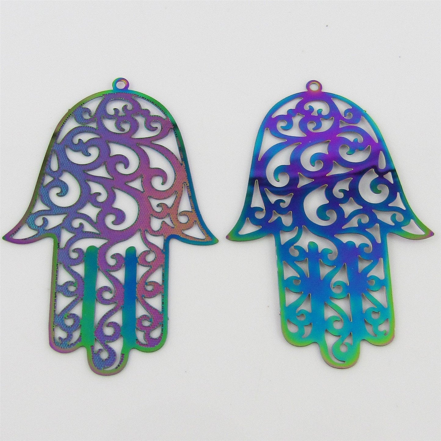 Bulk 6pce Laser Cut Hamsa Hand Charm Pendant Earring Component SSteel 55x36mm