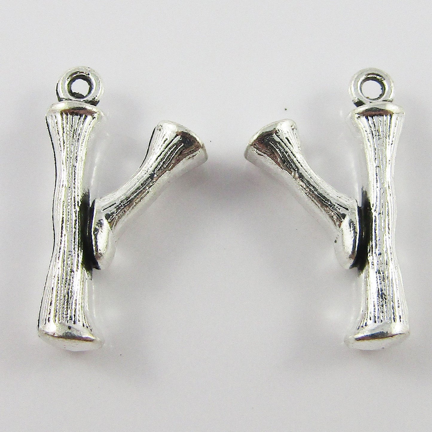 Bulk Bamboo Branch Charm Pendant Panda Lucky 21x12mm Select Qty