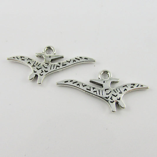 Bulk Pterodactyl Dinosaur Charm Pendant Prehistoric Creature 13x27mm Select Qty