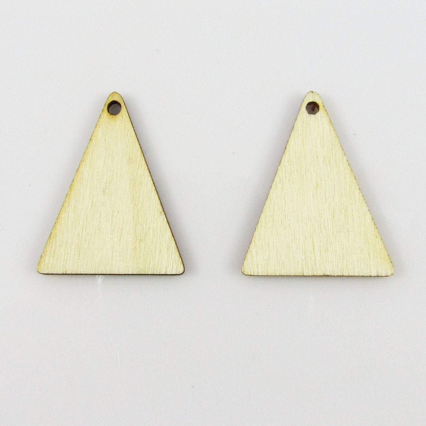 Bulk 10pcs Triangle Unfinished Wood Charm Pendant Natural 25x20mm