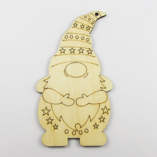 Bulk 10pcs Christmas Gnome Unfinished Wood Pendant DIY Decoration Kids Craft