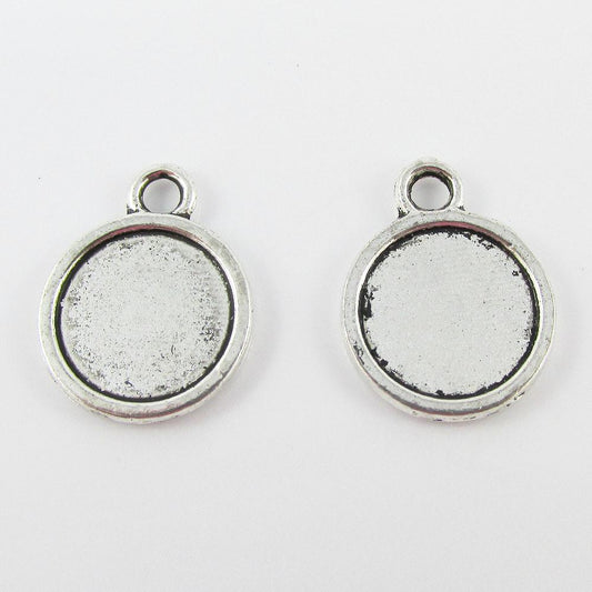 Bulk Pack of 10 Double Sided Round Cabochon Setting 19x15mm Fit 12mm Cabochons
