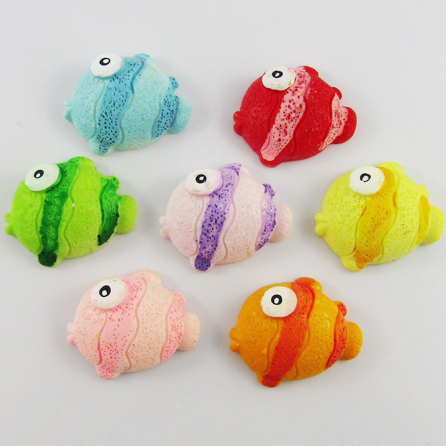 10pcs DIY Resin Bubble Fish Cabochon Flat Back Cards Scrapbooking Hair Clips