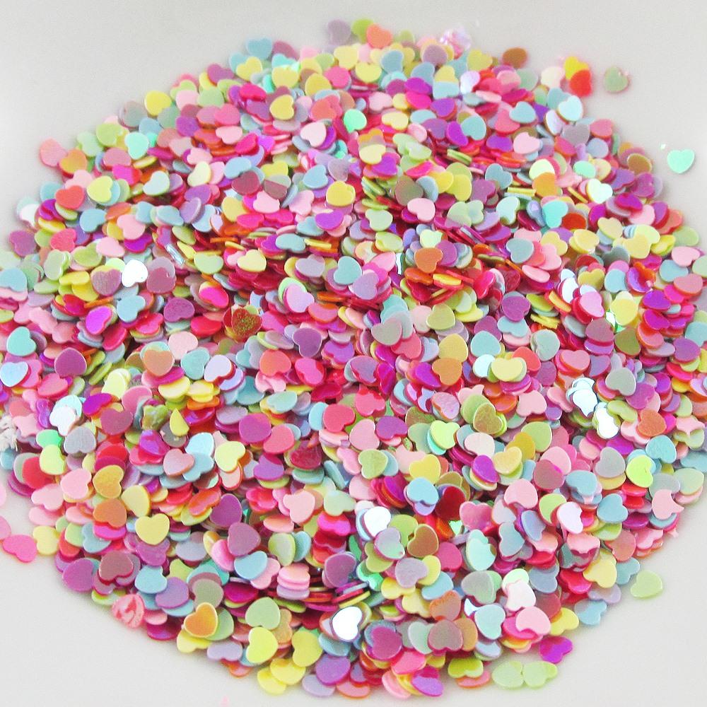 20g PVC Solid Heart Confetti Sprinkles For Confetti Cards, Wish Bottles etc