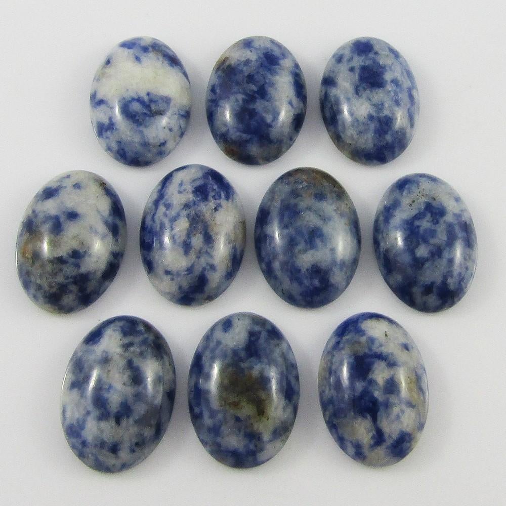 10pcs Blue Spot Stone Gemstone Cabochon 18x13mm OVAL Flat Back Earrings etc