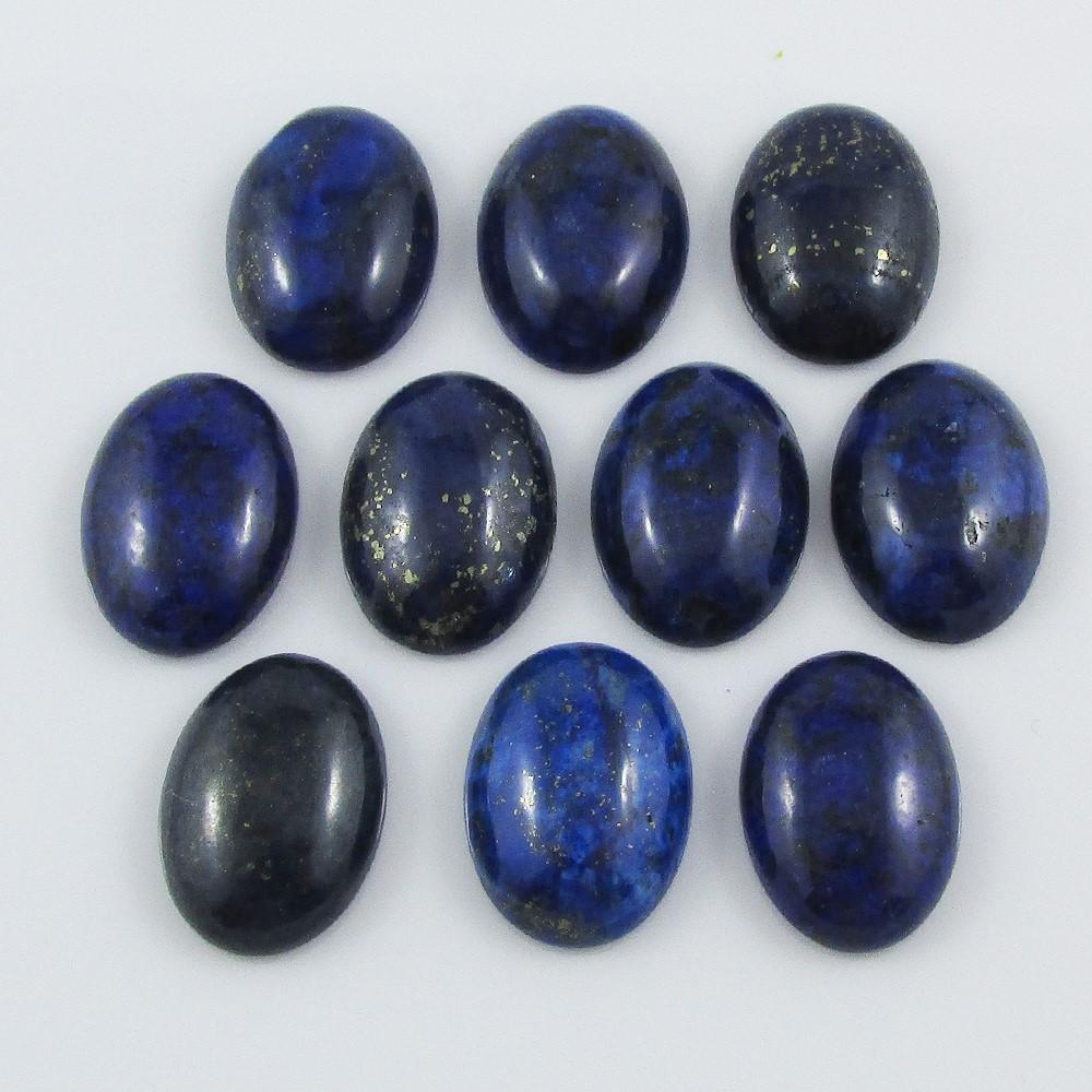 10pcs Lapis Lazuli Gemstone Cabochon 18x13mm OVAL Flat Back Earrings etc