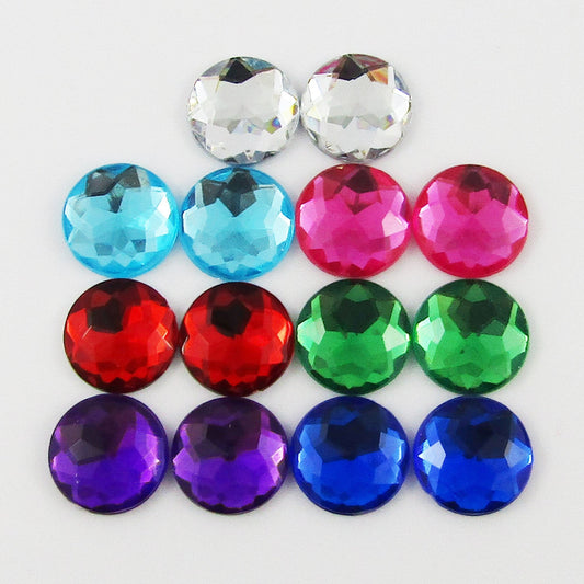 Faceted Rhinestone Dome Cabochon 12mm Select 10 or 20 pieces in random pairs