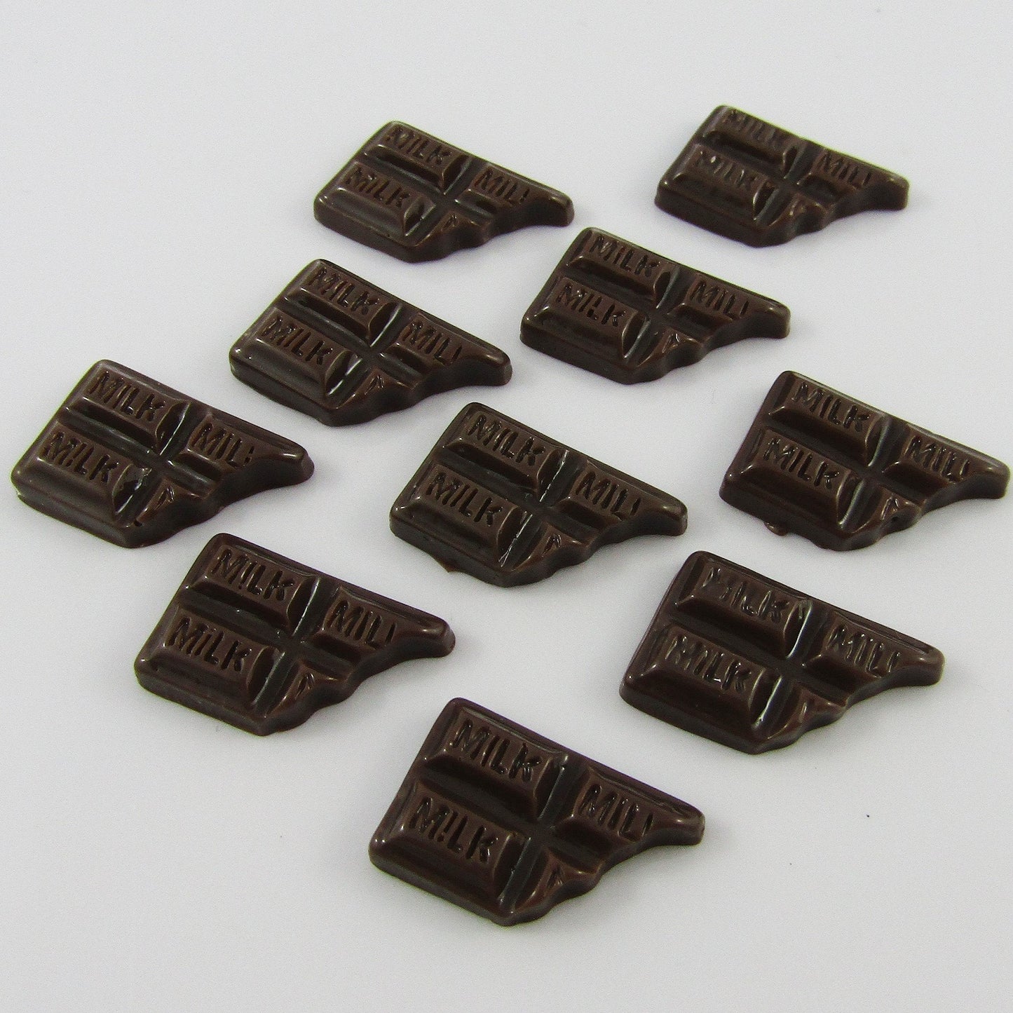 10pcs Resin Chocolate Block Cabochon 19x12mm For Scrapbooking Cards Hair Clips