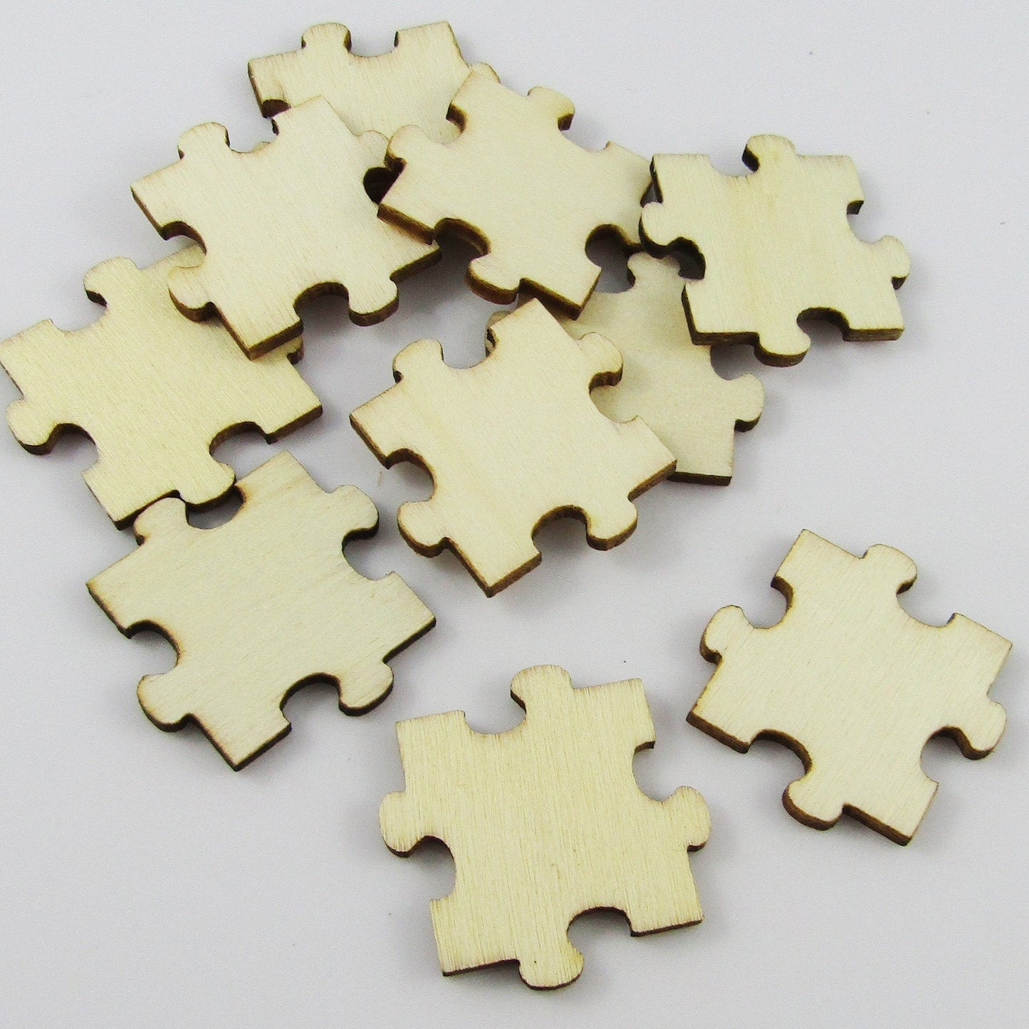 10pcs Laser Cut Wood Puzzle Piece Embellishment 29x30mm Scrapbooking Cards etc