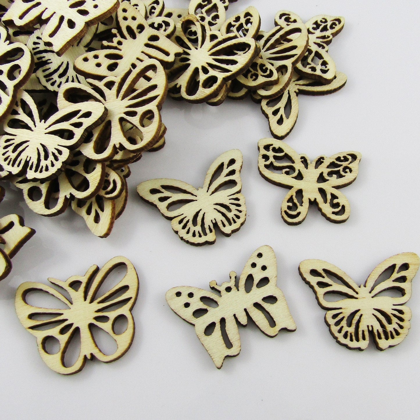20pcs Laser Cut Wood Mixed Butterfly Embellishment Scrapbooking Cards & More!