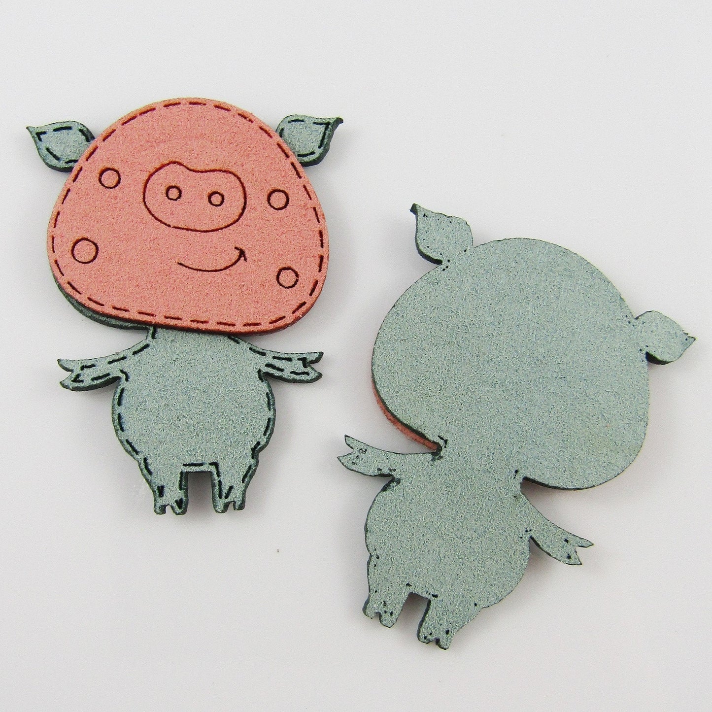 10pcs Pig Faux Suede Patch Craft Embellishment 49x37x3mm Hairclips & More