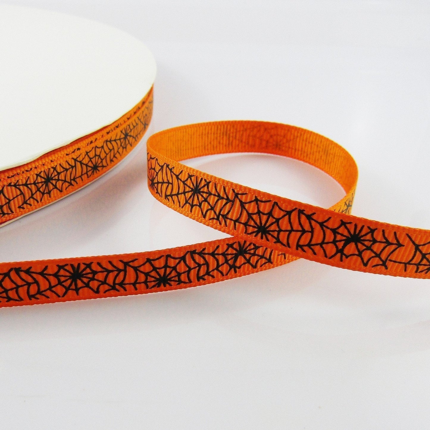 3metres Halloween Print Spider Web Grosgrain Ribbon 9mm Select Colour