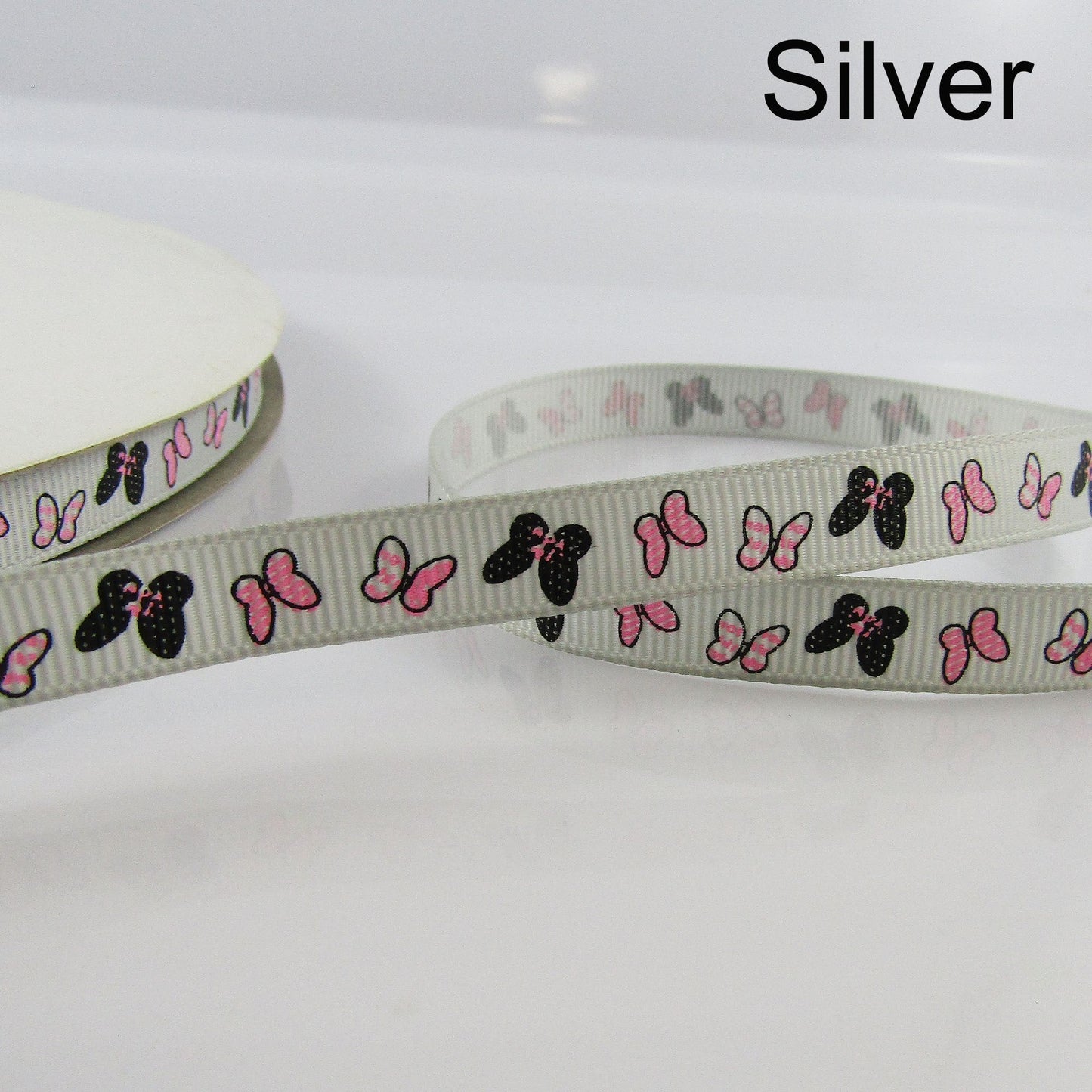 3metres Printed Butterfly Grosgrain Ribbon 9mm Select Colour