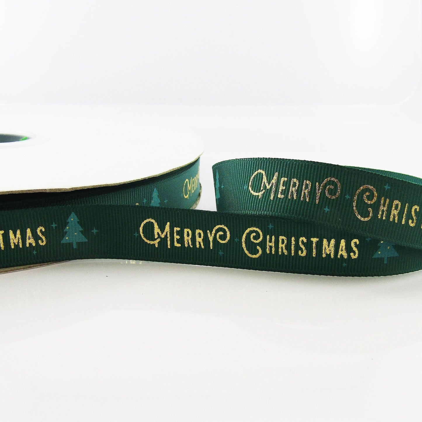3metres Christmas Tree Merry Christmas Grosgrain Ribbon 16mm Green or White