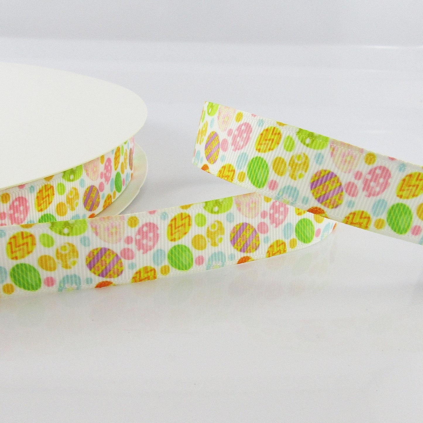 3metres Printed Colourful Easter Eggs Grosgrain Ribbon 20mm