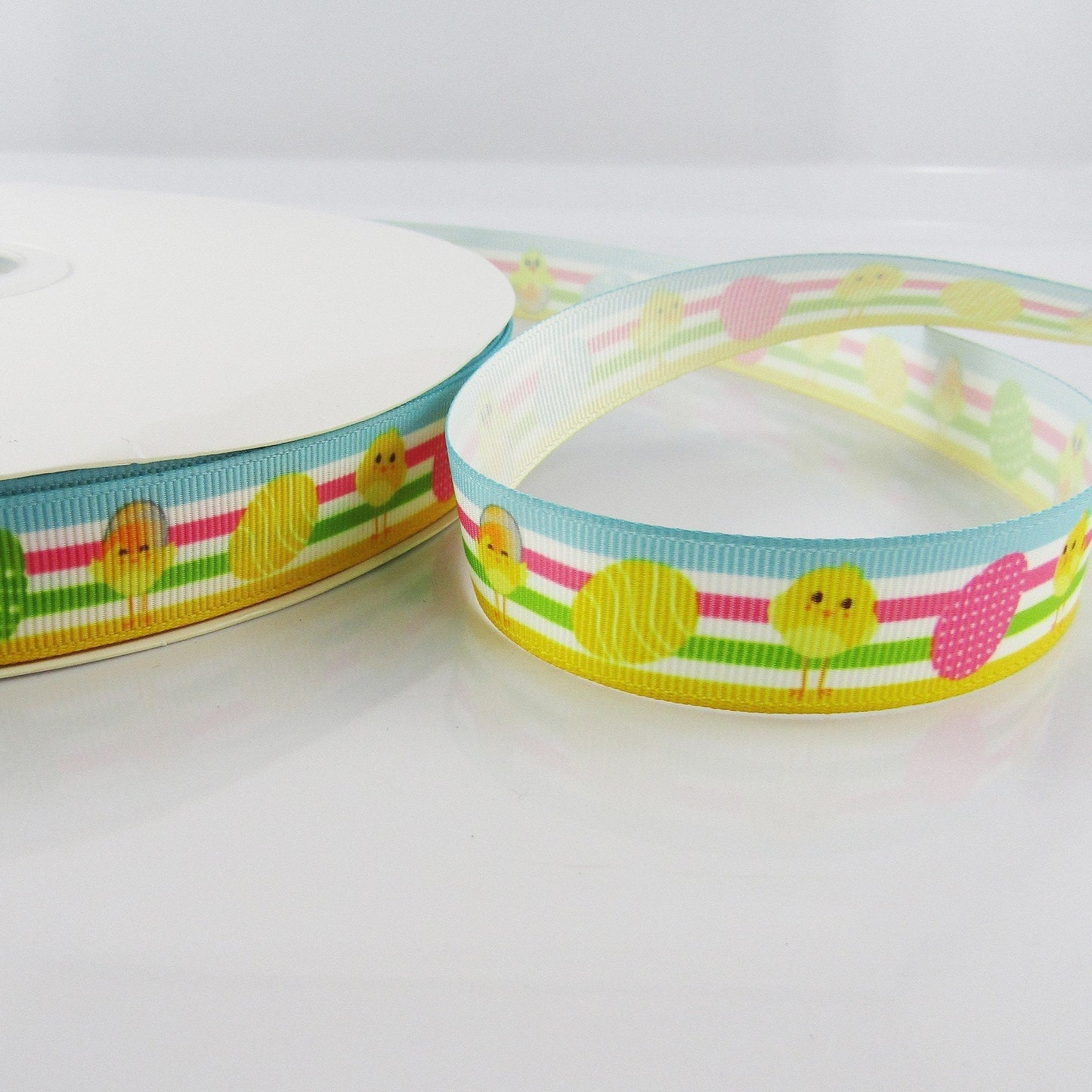 3metres Printed Easter Egg Chick Grosgrain Ribbon 20mm