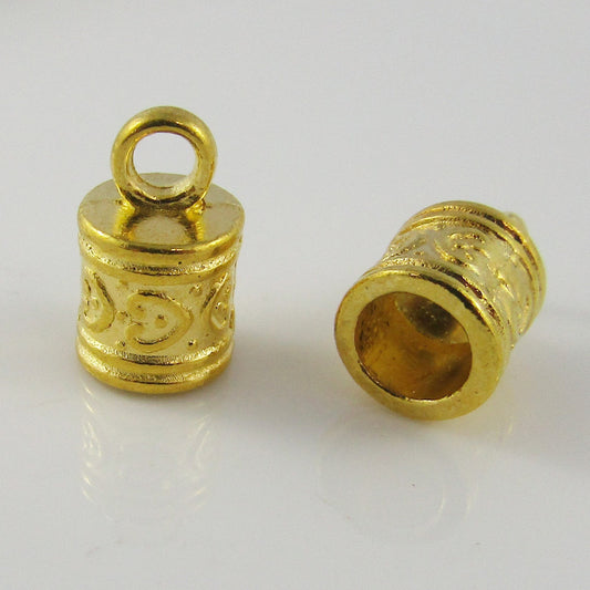 Bulk 10pce DIY Alloy Column Cord End Finding 16x10mm Golden