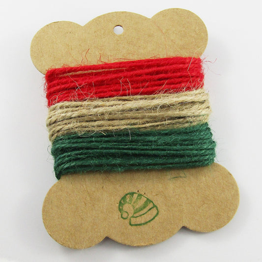 6m Christmas Theme Coloured Jute Twine String 3ply Decoration Craft Gift Wrap