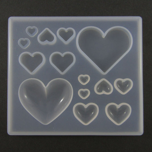 Mixed Size Hearts Silicone Casting Mould for Epoxy Resin DIY Jewellery
