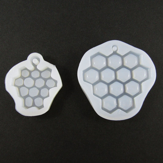 2pce Set Honeycomb Charm Pendant Silicone Casting Mould for Epoxy Resin