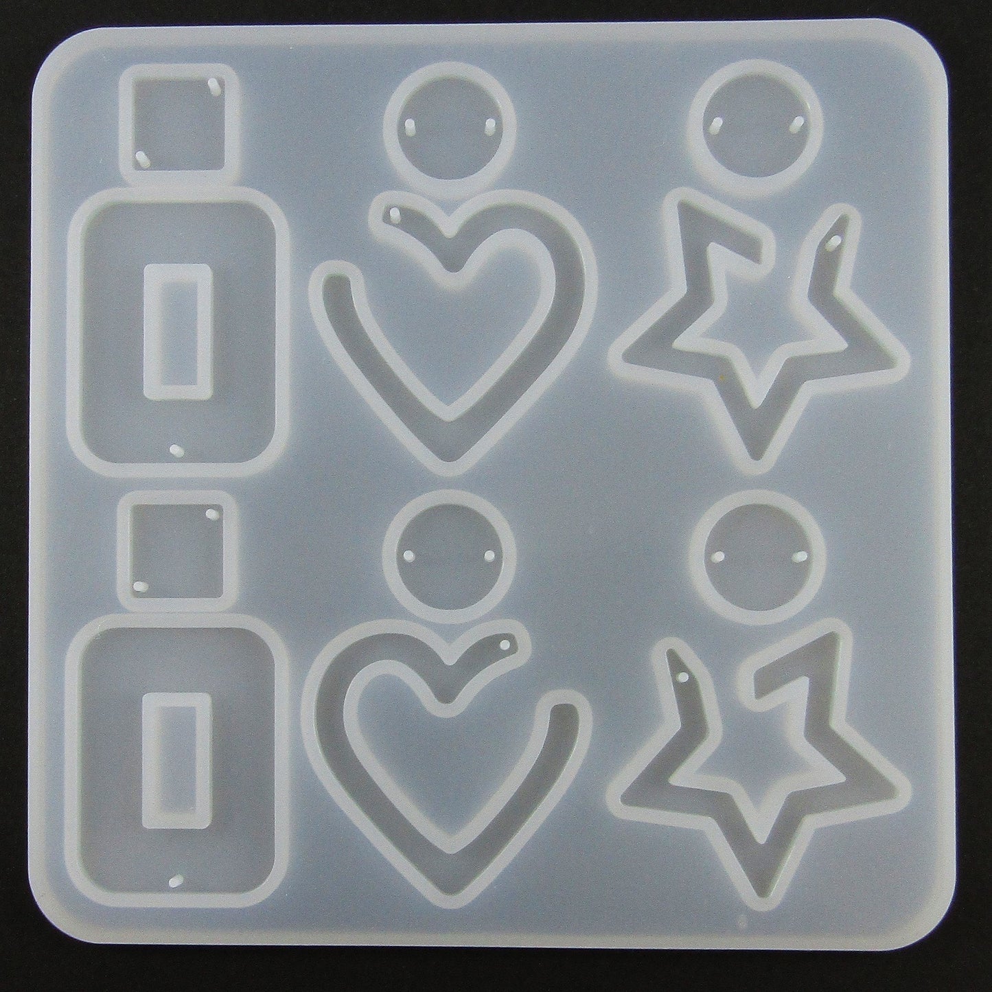 Star Heart Rectangle Earring Pairs Silicone Casting Mould for Epoxy Resin