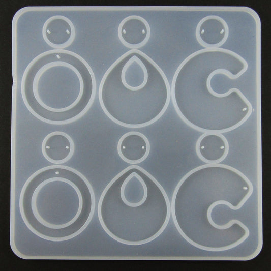 Funky Retro Shapes Earring Pairs Silicone Casting Mould for Epoxy Resin