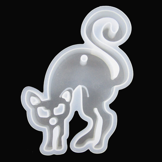 Halloween Scary Cat Pendant Silicone Casting Mould for Epoxy Resin