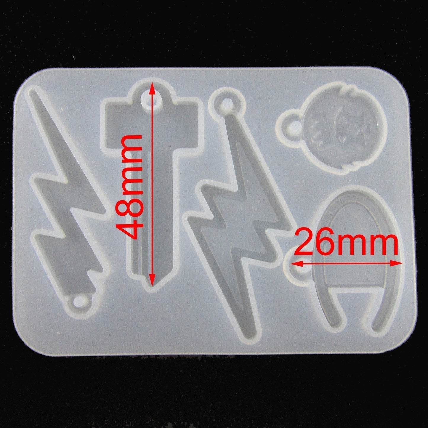 Lighting Bolt Key Mixed Pendant Shapes Silicone Casting Mould for Epoxy Resin