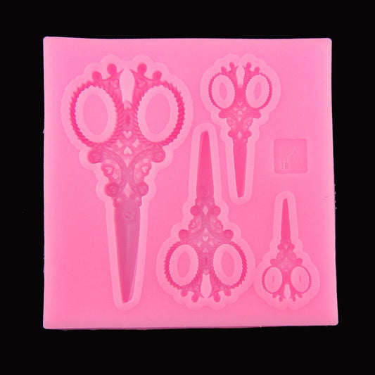 Embroidery Scissors FOOD GRADE Silicone Mould Fondant Chocolate Soap Resin