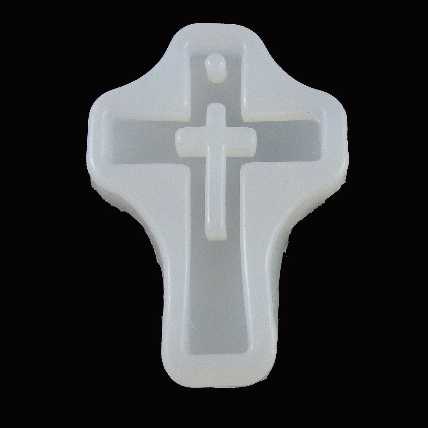 Plain Inlaid Cross Pendant Silicone Casting Mould for Epoxy Resin