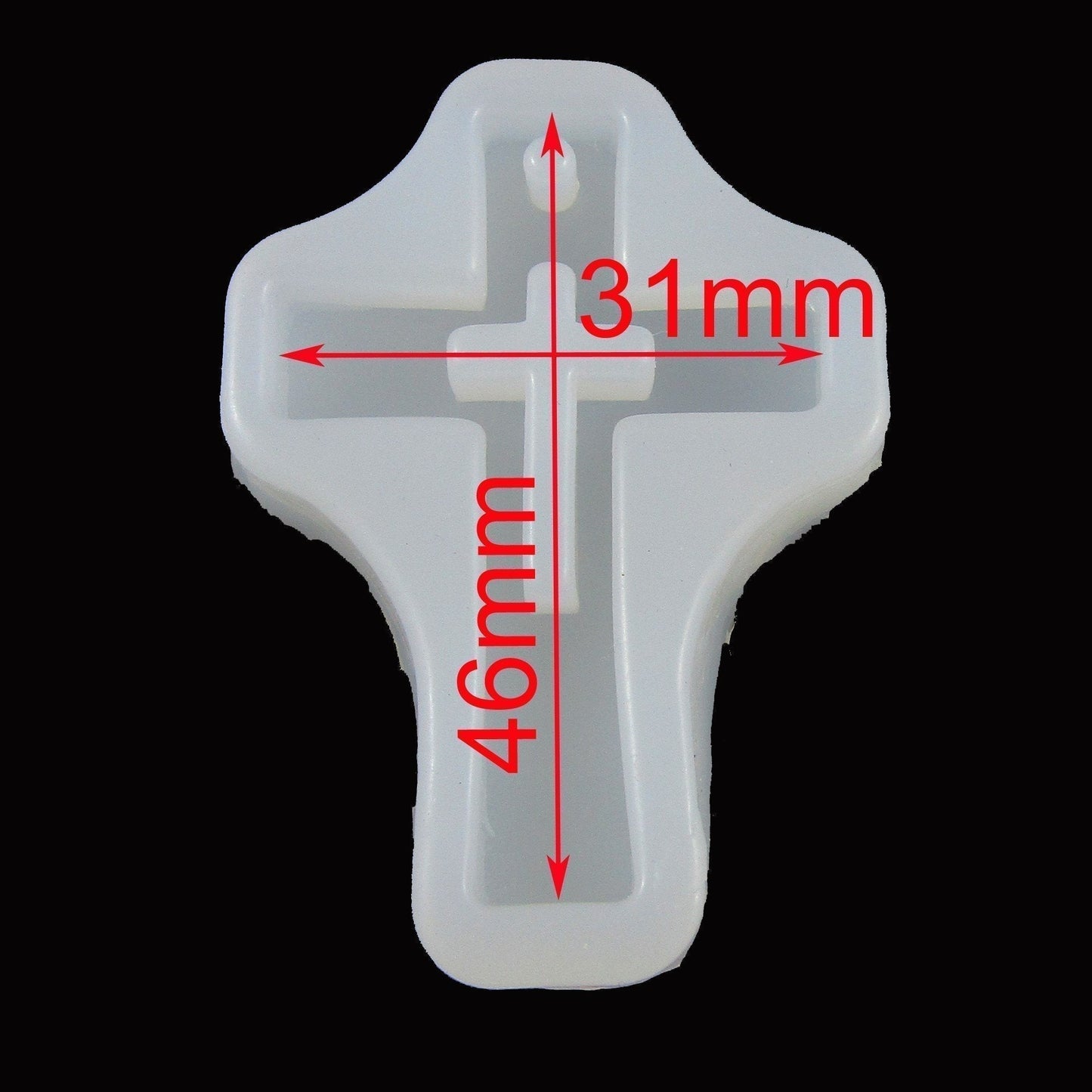 Plain Inlaid Cross Pendant Silicone Casting Mould for Epoxy Resin