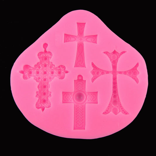 Decorative Religious Crosses FOOD GRADE Silicone Mould Fondant Chocolate Resin