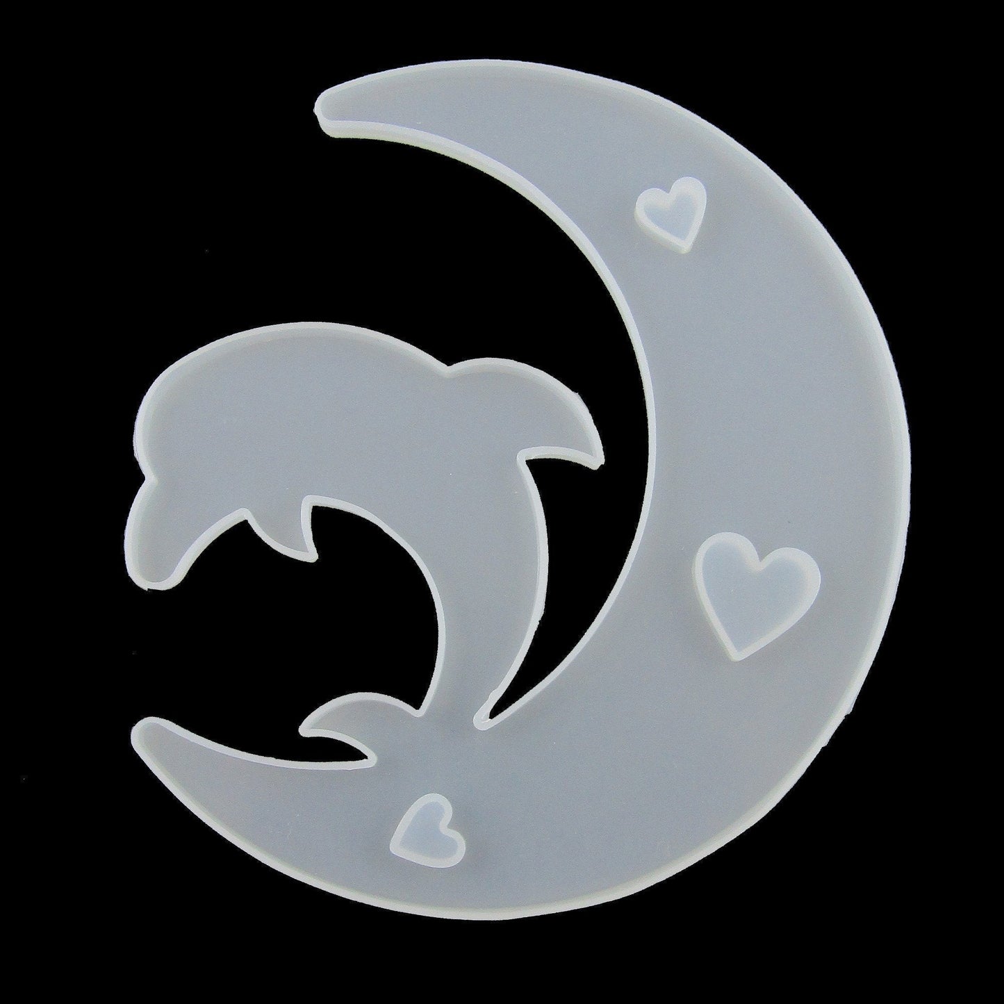 Crescent Moon Dolphin Silicone Casting Mould for Epoxy Resin