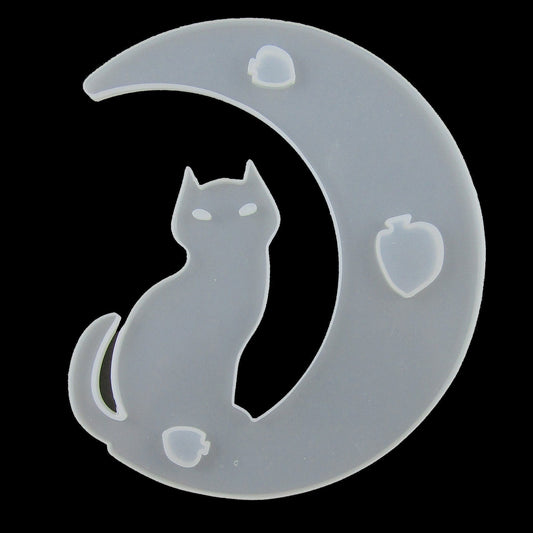 Crescent Moon Cat Silicone Casting Mould for Epoxy Resin