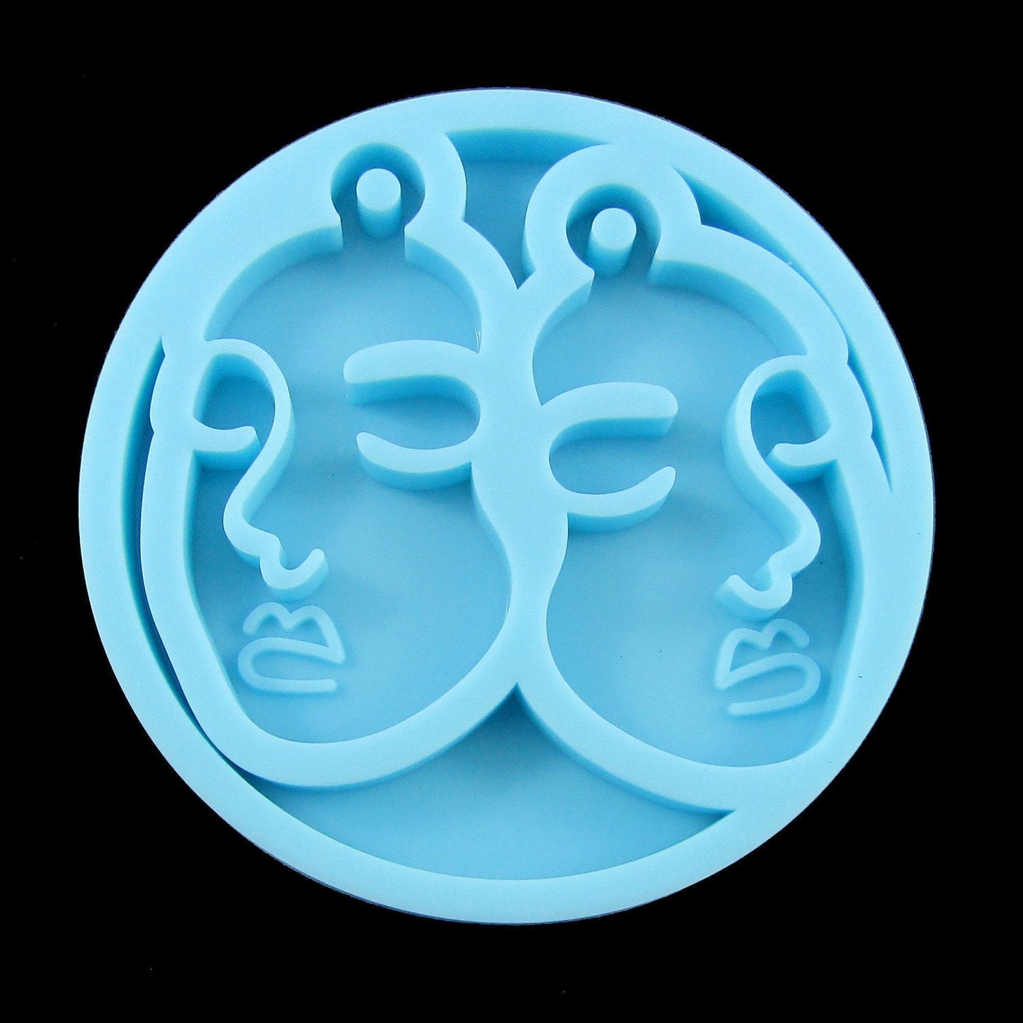 Abstract Face Pendant Earring Silicone Casting Mould for Epoxy Resin