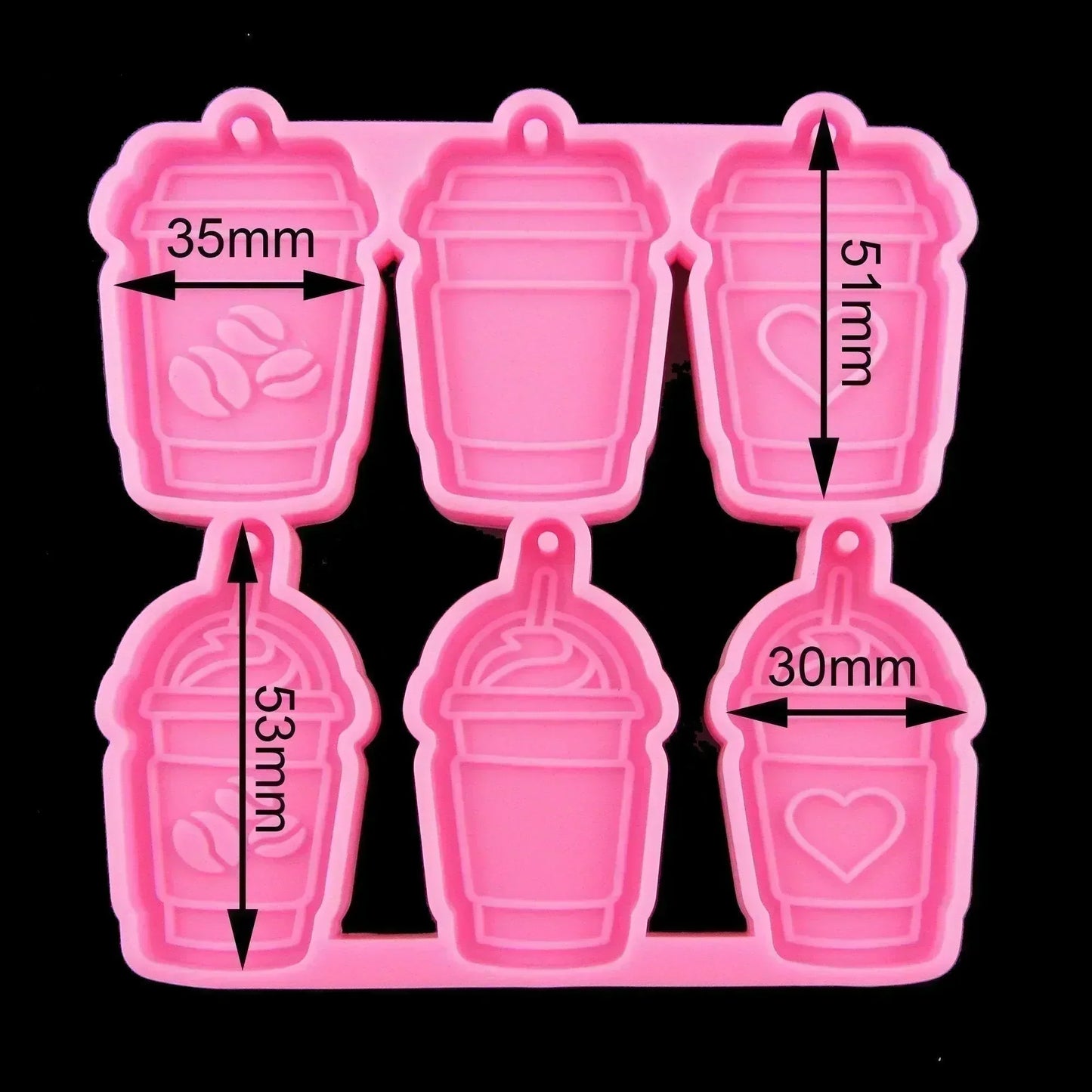 Coffee Cup Sippy Cup Pendant Earring Silicone Casting Mould for Epoxy Resin