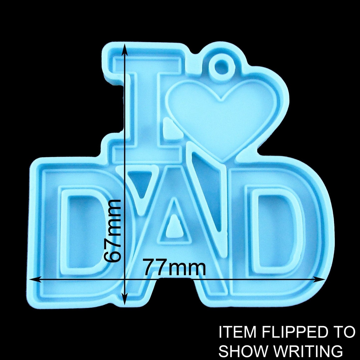 Father's Day I Love Dad Keychain Pendant Silicone Casting Mould for Epoxy Resin