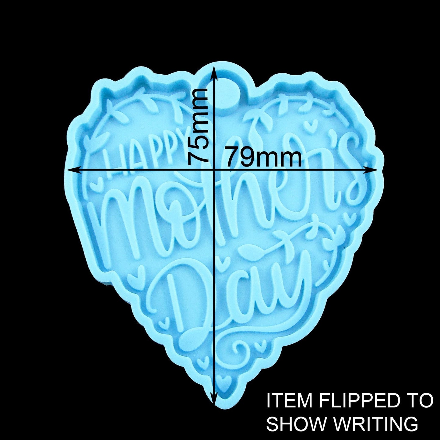 Happy Mother's Day Heart Keychain Pendant Silicone Casting Mould for Epoxy Resin