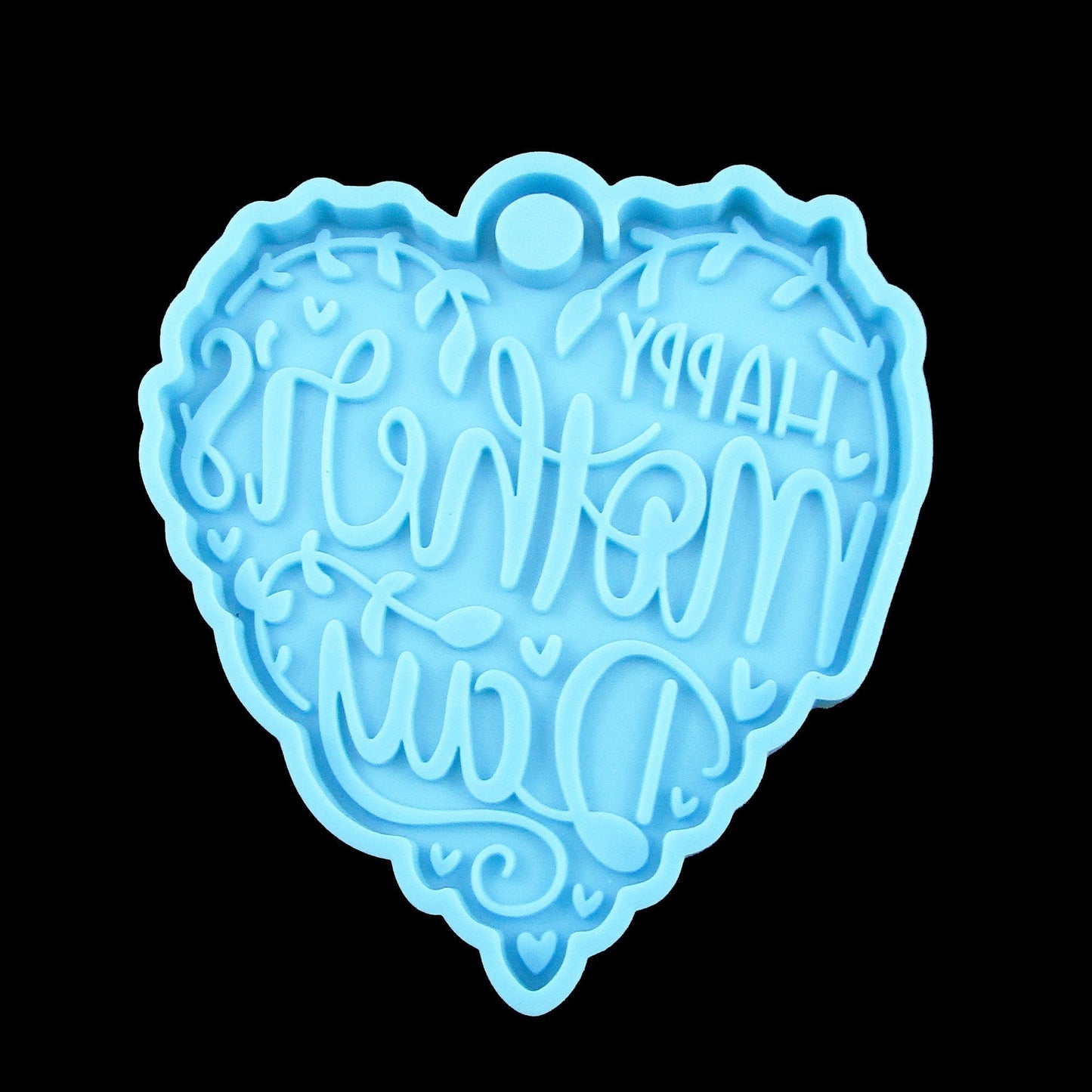 Happy Mother's Day Heart Keychain Pendant Silicone Casting Mould for Epoxy Resin